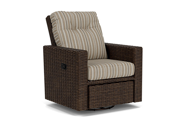 Lloyd Flanders - Mesa Swivel Glider Recliner In Pecan Finish With Purveyor Pewter Fabric - 298092086146 view 1