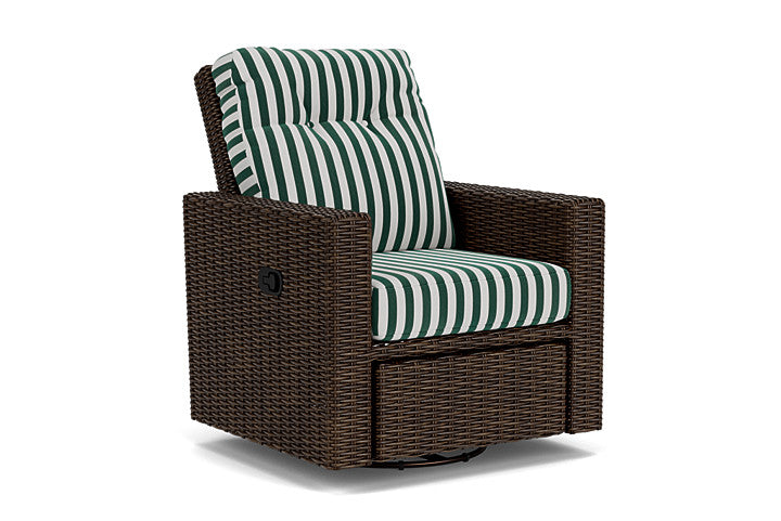 Lloyd Flanders - Mesa Swivel Glider Recliner In Pecan Finish With Safari/White Stripe Fabric - 298092086269 view 1