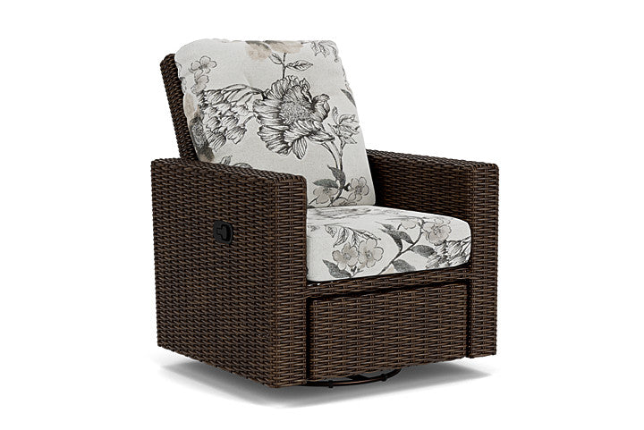 Lloyd Flanders - Mesa Swivel Glider Recliner In Pecan Finish With Serena Floral Dove Fabric - 2980920862077 view 1