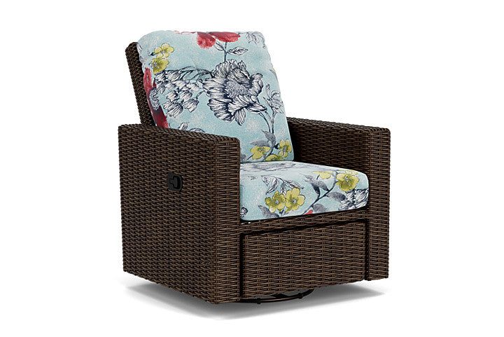 Lloyd Flanders - Mesa Swivel Glider Recliner In Pecan Finish With Serena Floral Meadow Fabric - 2980920862079 view 1