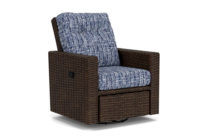 Lloyd Flanders - Mesa Swivel Glider Recliner In Pecan Finish With Visions Cobalt Fabric - 298092086683 view 1