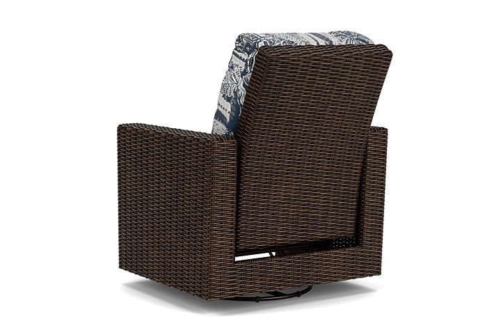 Lloyd Flanders - Mesa Swivel Glider Recliner In Pecan Finish With Wayfarer Mist Fabric - 2980920862074 view 2