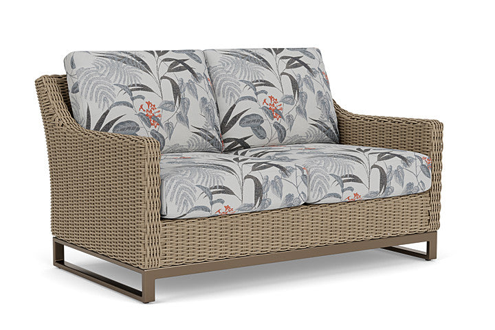 Lloyd Flanders - Milan Loveseat In Brushwood Finish With Delicate Botanical Slate Fabric - 4750501882076 view 1