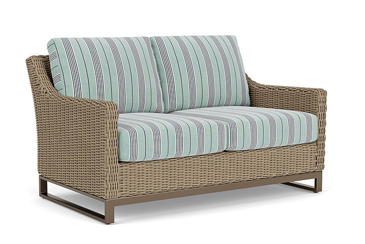 Lloyd Flanders - Milan Loveseat In Brushwood Finish With Hansen Seaglass Fabric - 4750501881926 view 1
