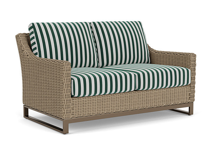 Lloyd Flanders - Milan Loveseat In Brushwood Finish With Safari/White Stripe Fabric - 475050188269 view 1