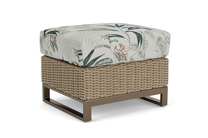 Lloyd Flanders - Milan Ottoman In Brushwood Finish With Delicate Botanical Sage Fabric - 4750171882075 view 1