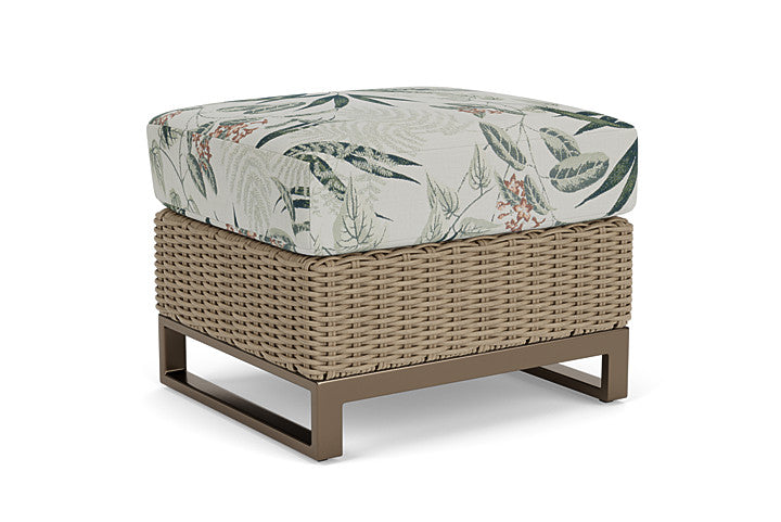 Lloyd Flanders - Milan Ottoman In Brushwood Finish With Delicate Botanical Sage Fabric - 4750171882075 view 2
