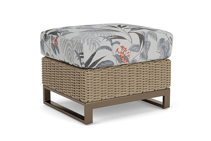 Lloyd Flanders - Milan Ottoman In Brushwood Finish With Delicate Botanical Slate Fabric - 4750171882076 view 1