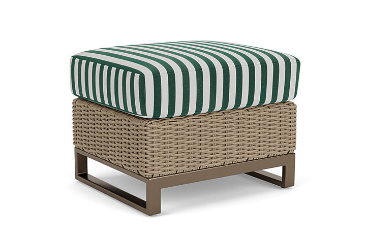 Lloyd Flanders - Milan Ottoman In Brushwood Finish With Safari/White Stripe Fabric - 475017188269 view 1