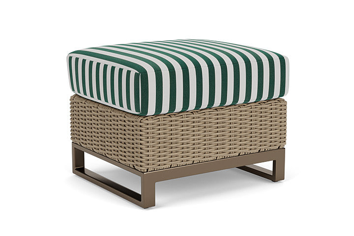 Lloyd Flanders - Milan Ottoman In Brushwood Finish With Safari/White Stripe Fabric - 475017188269 view 2