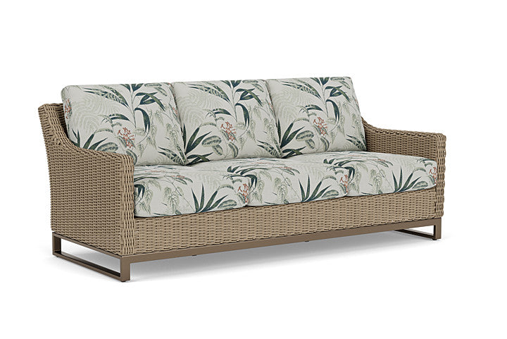 Lloyd Flanders - Milan Sofa In Brushwood Finish With Delicate Botanical Sage Fabric - 4750551882075 view 1