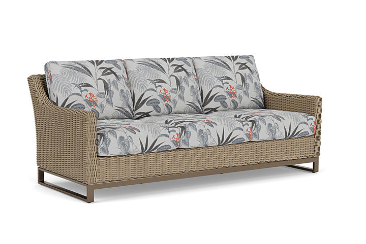 Lloyd Flanders - Milan Sofa In Brushwood Finish With Delicate Botanical Slate Fabric - 4750551882076 view 1