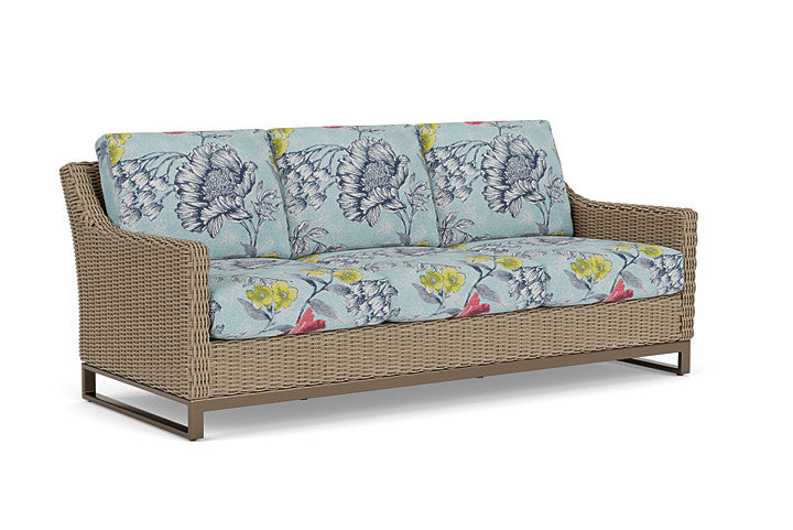 Lloyd Flanders - Milan Sofa In Brushwood Finish With Serena Floral Meadow Fabric - 4750551882079 view 1