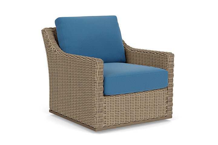 Lloyd Flanders - Milan Swivel Glider Lounge Chair In Brushwood Finish With Bamboo Bay Sky Fabric - 4750911882007 view 1