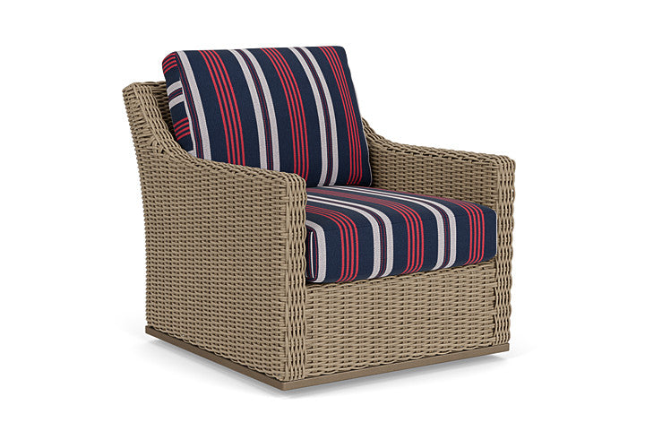 Lloyd Flanders - Milan Swivel Glider Lounge Chair In Brushwood Finish With Berkely Hall Navy Fabric - 4750911882063 view 1