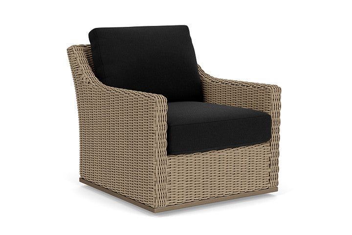Lloyd Flanders - Milan Swivel Glider Lounge Chair In Brushwood Finish With Canvas Black Fabric - 475091188157 view 1