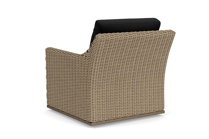 Lloyd Flanders - Milan Swivel Glider Lounge Chair In Brushwood Finish With Canvas Black Fabric - 475091188157 view 2