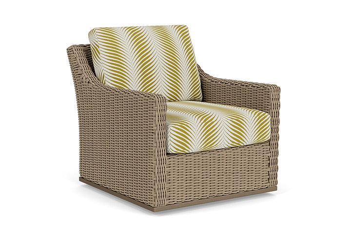 Lloyd Flanders - Milan Swivel Glider Lounge Chair In Brushwood Finish With Clock Out Dew Fabric - 4750911882083 view 1