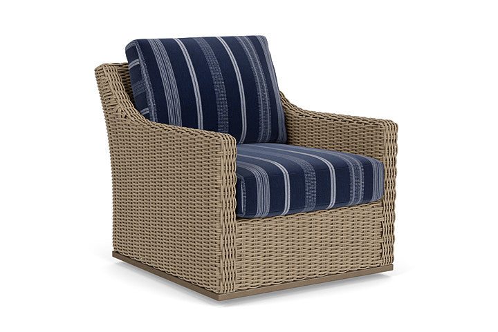 Lloyd Flanders - Milan Swivel Glider Lounge Chair In Brushwood Finish With Consider Indigo Fabric - 4750911881969 view 1