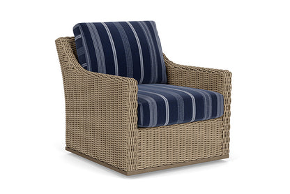 Lloyd Flanders - Milan Swivel Glider Lounge Chair In Brushwood Finish With Consider Indigo Fabric - 4750911881969 view 1