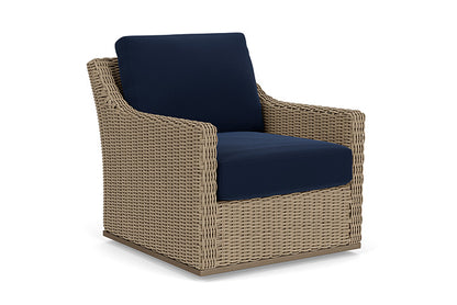 Lloyd Flanders - Milan Swivel Glider Lounge Chair In Brushwood Finish With Decorline Navy Fabric - 4750911882019 view 1