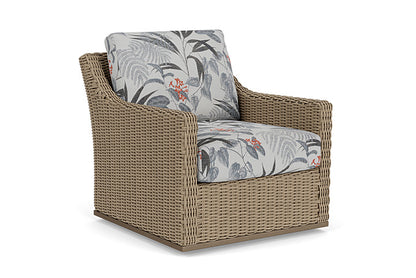 Lloyd Flanders - Milan Swivel Glider Lounge Chair In Brushwood Finish With Delicate Botanical Slate Fabric - 4750911882076 view 1