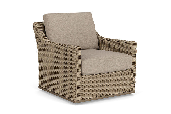 Lloyd Flanders - Milan Swivel Glider Lounge Chair In Brushwood Finish With Demo Oatmeal Fabric - 475091188080 view 1