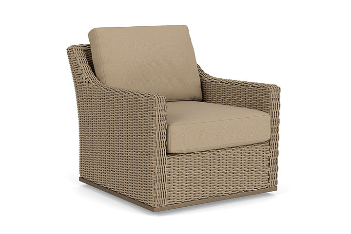 Lloyd Flanders - Milan Swivel Glider Lounge Chair In Brushwood Finish With Fife Sahara Fabric - 475091188742 view 1