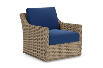 Lloyd Flanders - Milan Swivel Glider Lounge Chair In Brushwood Finish With Flagship Lapis Fabric - 4750911881813 view 1