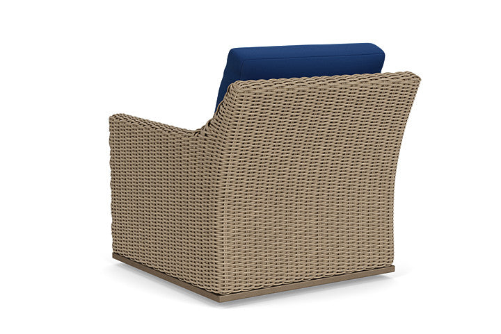 Lloyd Flanders - Milan Swivel Glider Lounge Chair In Brushwood Finish With Flagship Lapis Fabric - 4750911881813 view 2