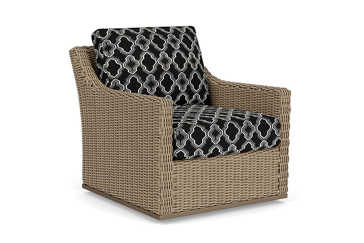 Lloyd Flanders - Milan Swivel Glider Lounge Chair In Brushwood Finish With Luna Onyx Fabric - 4750911882071 view 1
