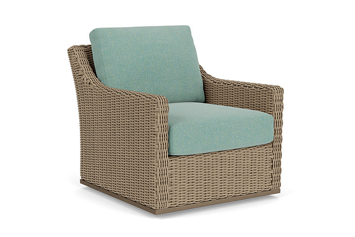 Lloyd Flanders - Milan Swivel Glider Lounge Chair In Brushwood Finish With Pavian Pool Fabric - 4750911882045 view 1