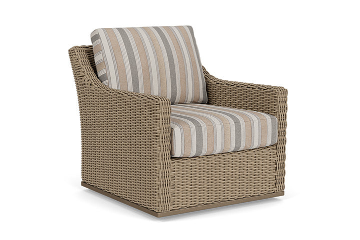 Lloyd Flanders - Milan Swivel Glider Lounge Chair In Brushwood Finish With Purveyor Pewter Fabric - 475091188146 view 1