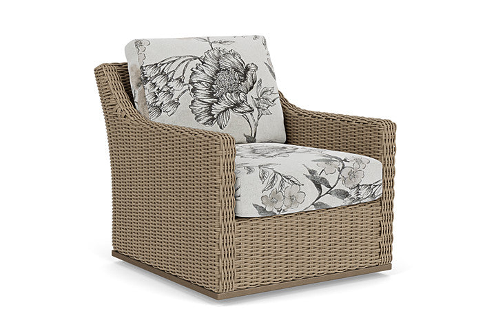 Lloyd Flanders - Milan Swivel Glider Lounge Chair In Brushwood Finish With Serena Floral Dove Fabric - 4750911882077 view 1