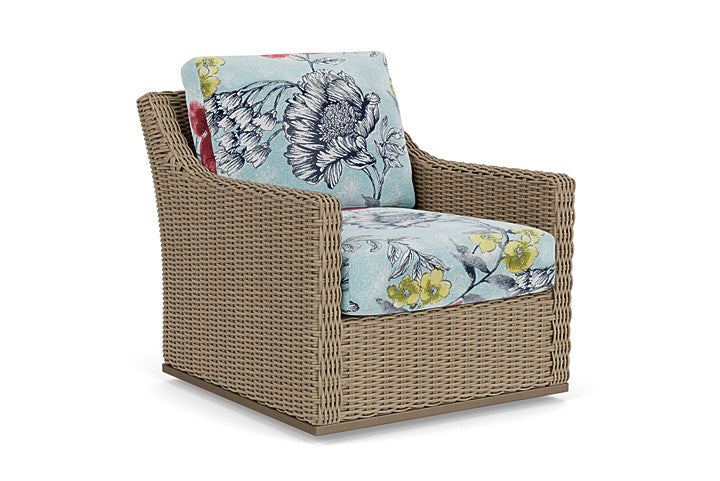 Lloyd Flanders - Milan Swivel Glider Lounge Chair In Brushwood Finish With Serena Floral Meadow Fabric - 4750911882079 view 1