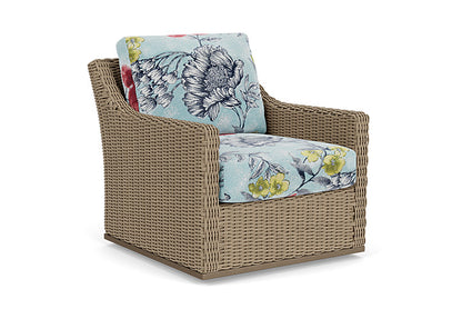 Lloyd Flanders - Milan Swivel Glider Lounge Chair In Brushwood Finish With Serena Floral Meadow Fabric - 4750911882079 view 1