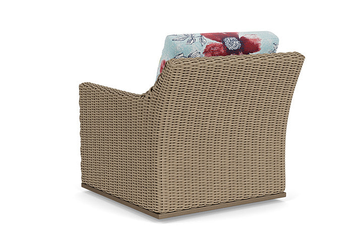Lloyd Flanders - Milan Swivel Glider Lounge Chair In Brushwood Finish With Serena Floral Meadow Fabric - 4750911882079 view 2