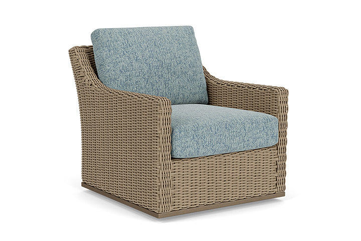 Lloyd Flanders - Milan Swivel Glider Lounge Chair In Brushwood Finish With Serene Ocean Fabric - 4750911882032 view 1