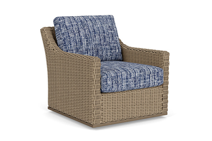 Lloyd Flanders - Milan Swivel Glider Lounge Chair In Brushwood Finish With Visions Cobalt Fabric - 475091188683 view 1