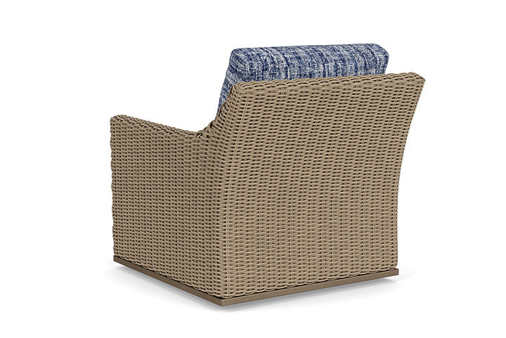 Lloyd Flanders - Milan Swivel Glider Lounge Chair In Brushwood Finish With Visions Cobalt Fabric - 475091188683 view 2