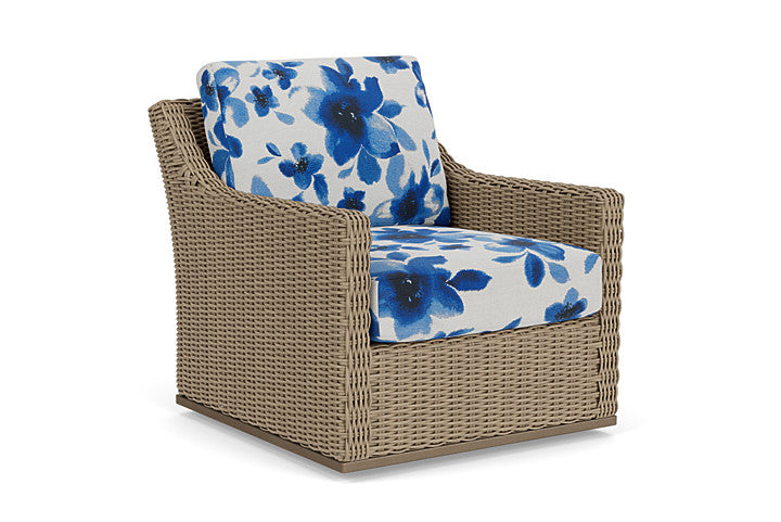 Lloyd Flanders - Milan Swivel Glider Lounge Chair In Brushwood Finish With Watercolor Blossom Capri Fabric - 475091188672 view 1