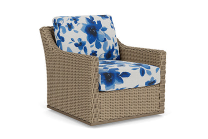 Lloyd Flanders - Milan Swivel Glider Lounge Chair In Brushwood Finish With Watercolor Blossom Capri Fabric - 475091188672 view 1