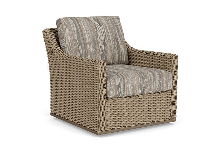 Lloyd Flanders - Milan Swivel Glider Lounge Chair In Brushwood Finish With Woodgrain Ash Fabric - 475091188723 view 1