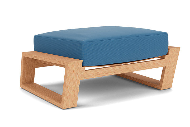 Lloyd Flanders - Pursuit Ottoman In Toffee Cream Finish With Bamboo Bay Sky Fabric - 4520171882007 view 1