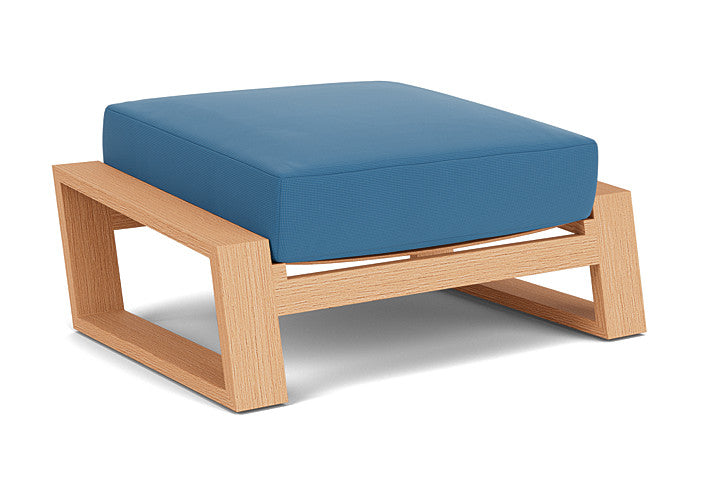 Lloyd Flanders - Pursuit Ottoman In Toffee Cream Finish With Bamboo Bay Sky Fabric - 4520171882007 view 2
