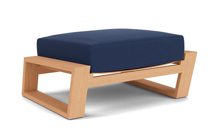 Lloyd Flanders - Pursuit Ottoman In Toffee Cream Finish With Beach Navy Fabric - 4520171882013 view 1