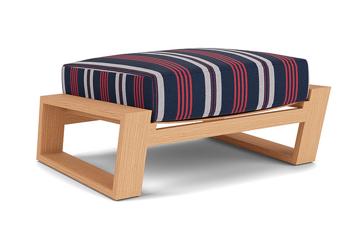 Lloyd Flanders - Pursuit Ottoman In Toffee Cream Finish With Berkely Hall Navy Fabric - 4520171882063 view 1