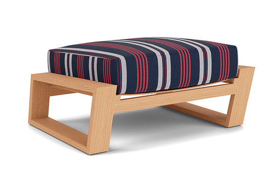 Lloyd Flanders - Pursuit Ottoman In Toffee Cream Finish With Berkely Hall Navy Fabric - 4520171882063 view 1