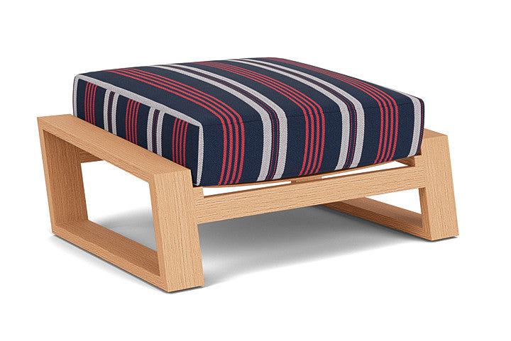 Lloyd Flanders - Pursuit Ottoman In Toffee Cream Finish With Berkely Hall Navy Fabric - 4520171882063 view 2
