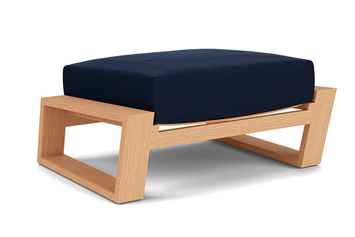 Lloyd Flanders - Pursuit Ottoman In Toffee Cream Finish With Decorline Navy Fabric - 4520171882019 view 1